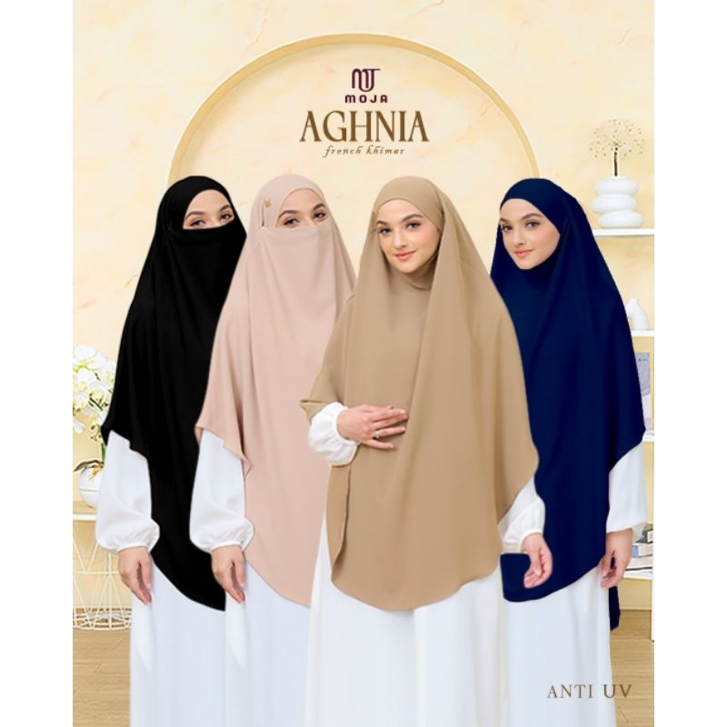 TERPOPULER French Khimar AGHNIA Anti UV By MOJA~French Khimar Premium~Hijab Anti UV