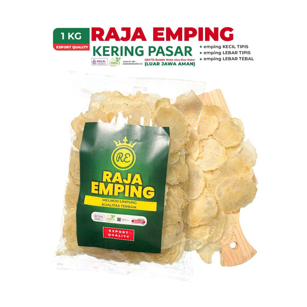 

Emping Melinjo KERING PASAR 1kg - Kecil Tipis / Lebar Tipis / Lebar Tebal - Kemasan Plastik Grade A