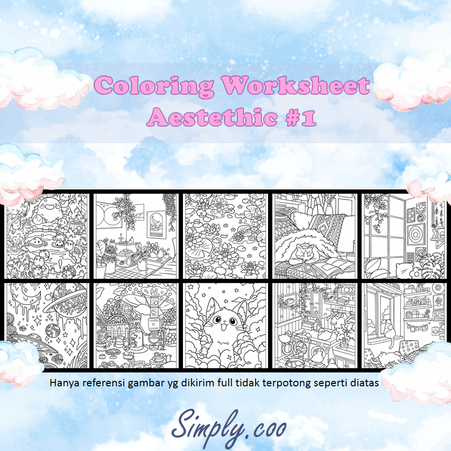 

WORKSHEET LEMBAR KERJA KERTAS MEWARNAI GAMBAR AESTETHIC ESTETIK RUMAH BULAN PEMANDANGAN ALAM TUMBUHAN PROMO MURAH