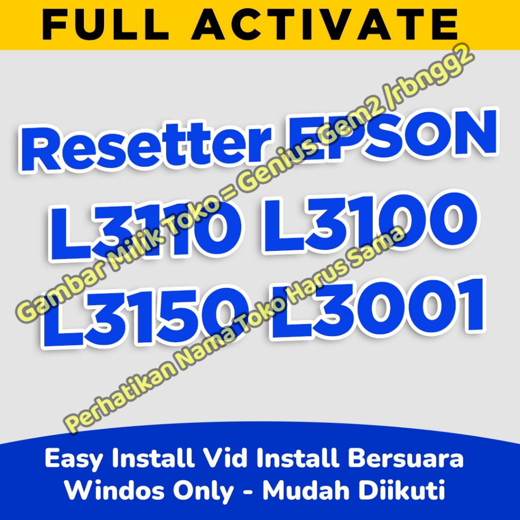 Epson Resetter L3110 L3100 L3150 L3001