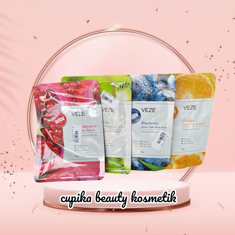 ada grosir [u,px] - VEZE VENZEN FRUIT MOISTURIZER SHEET MASK - MASKER WAJAH VEZE BPOM ROREC MASK