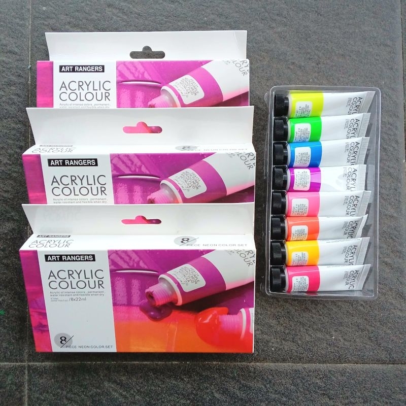 

Cat Acrylic Art Rangers 22ml Neon 8 Warna ( Set ) [ Original ]