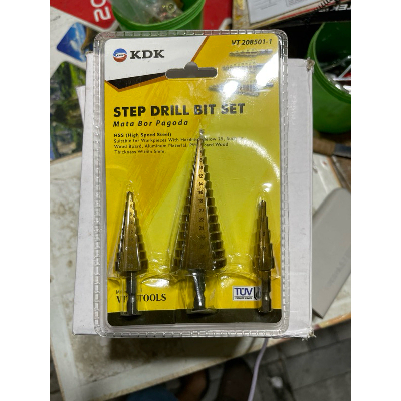 MATA BOR PAGODA PIRAMID 3 PCS BAHAN HSS LAPIS TITANIUM
