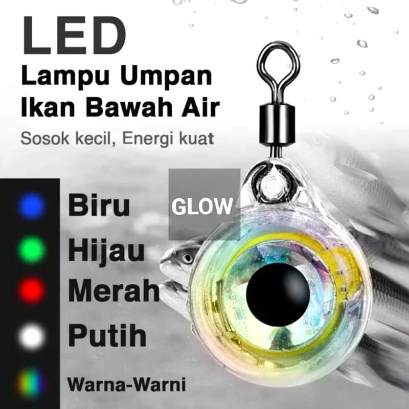 Mata Ikan LED/ Esca Eye LED Umpan malam untuk Jigging, Cumi dll
