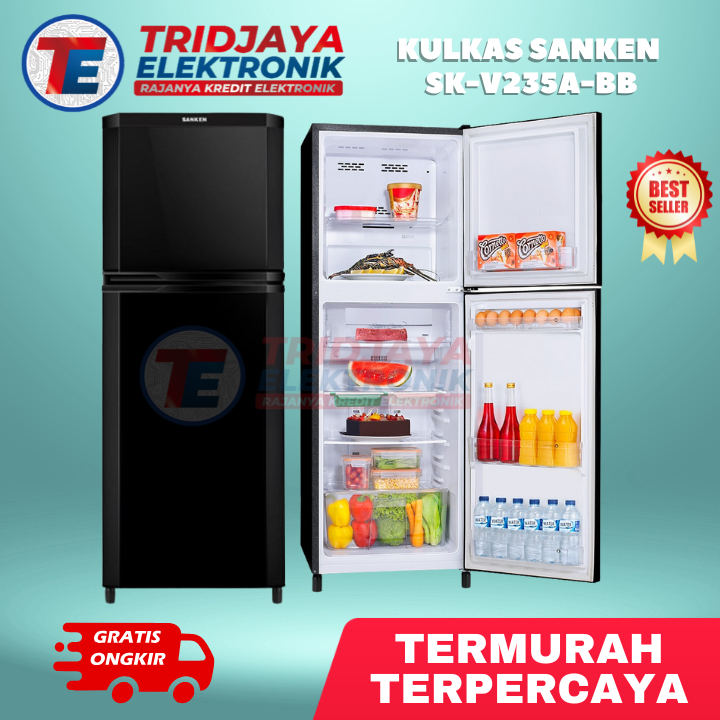 Kulkas Sanken 2 Pintu 230 Liter SK-V235A-BB Lemari Termurah Garansi Resmi