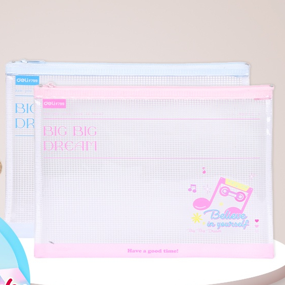 

Deli Zip Bag / Tempat Pensil Pouch Transparan 23 CM Plastik Tebal CF799