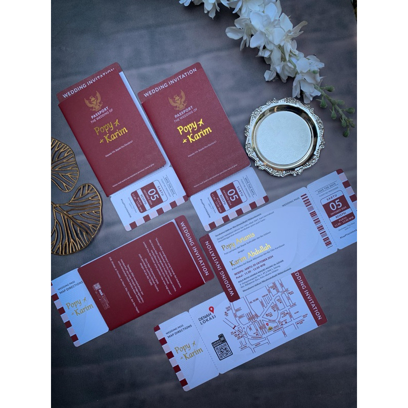 UNDANGAN PERNIKAHAN PASPORT | UNDANGAN PERNIKAHAN MURAH UNIK ELEGAN !!