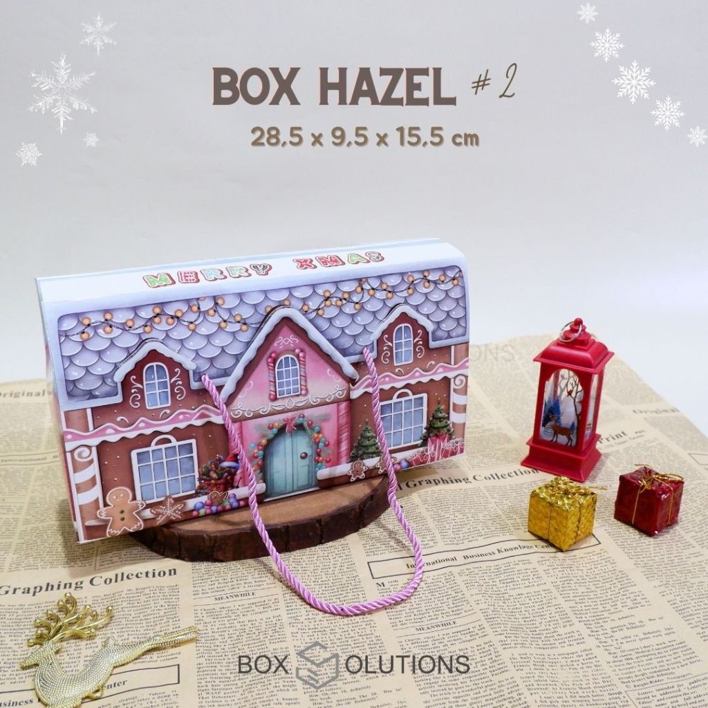 

box hazel x-mas 2 / box toples christmas hampers pink - 28,5x9,5x15,5 cm