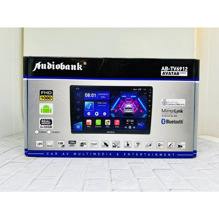 Headunit Android Audiobank AB-TV6912 9/10 Inch Ram 2/32GB