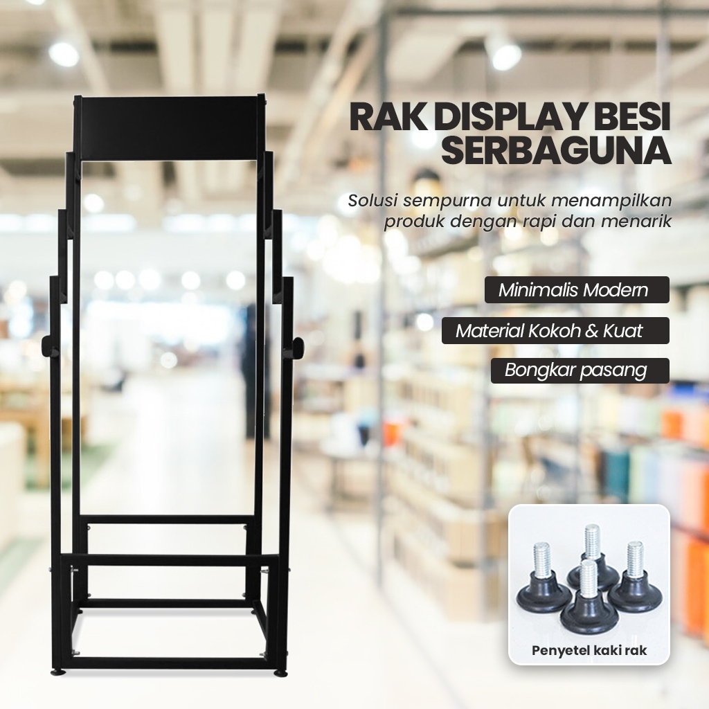 Bisa COD Rak Display Besi Serbaguna Gantungan Baju Besi Gawang Baju ELEGAN / Rak Baju Display / DTZ