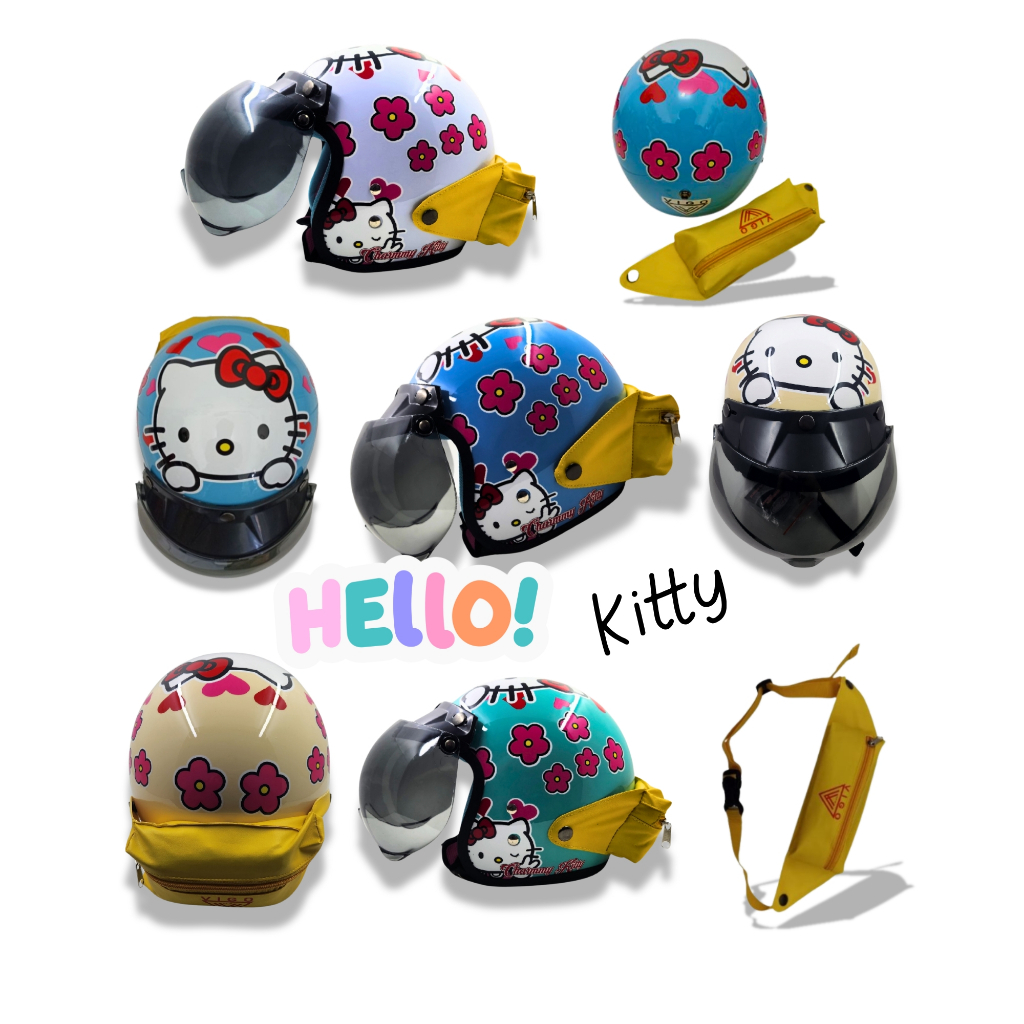 Helm Anak SNI Retro Karakter Usia 4 - 10 Tahun Hadiah Tas Pinggang