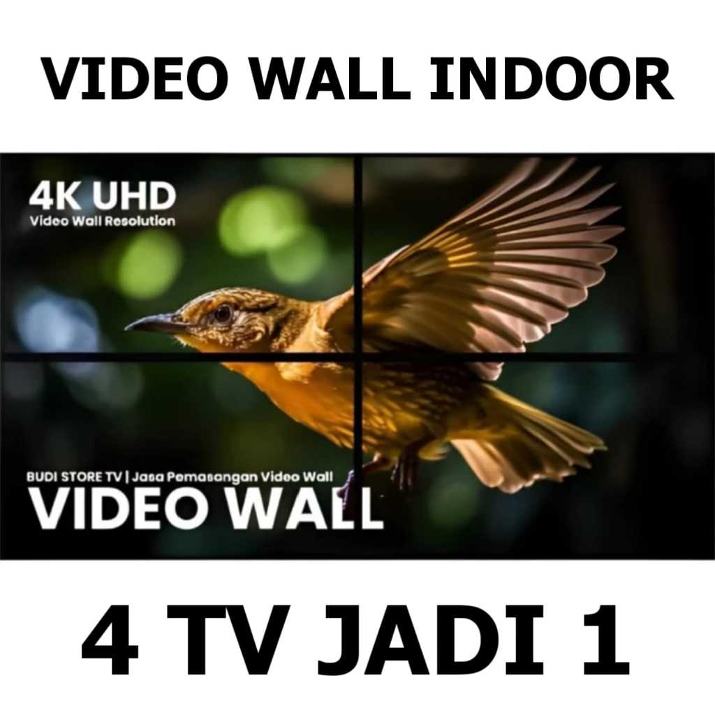 VIDEO WALL TV 100 inch LG 200 inch 300 inch Smart LED 4K UHD Resolution 4 TV JADI 1 LAYAR Free Brack