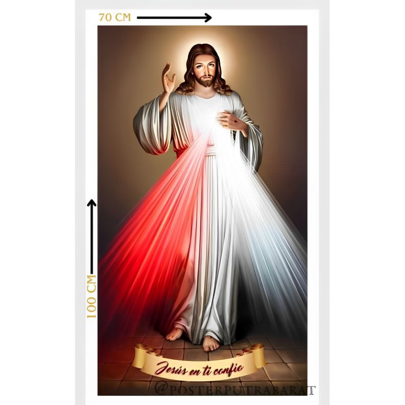 Poster Cetak Hiasan Dinding Jumbo Gambar Tuhan Yesus Uk 70 X 100 Cm Tanpa Bingkai. Dekorasi Rumah Ru