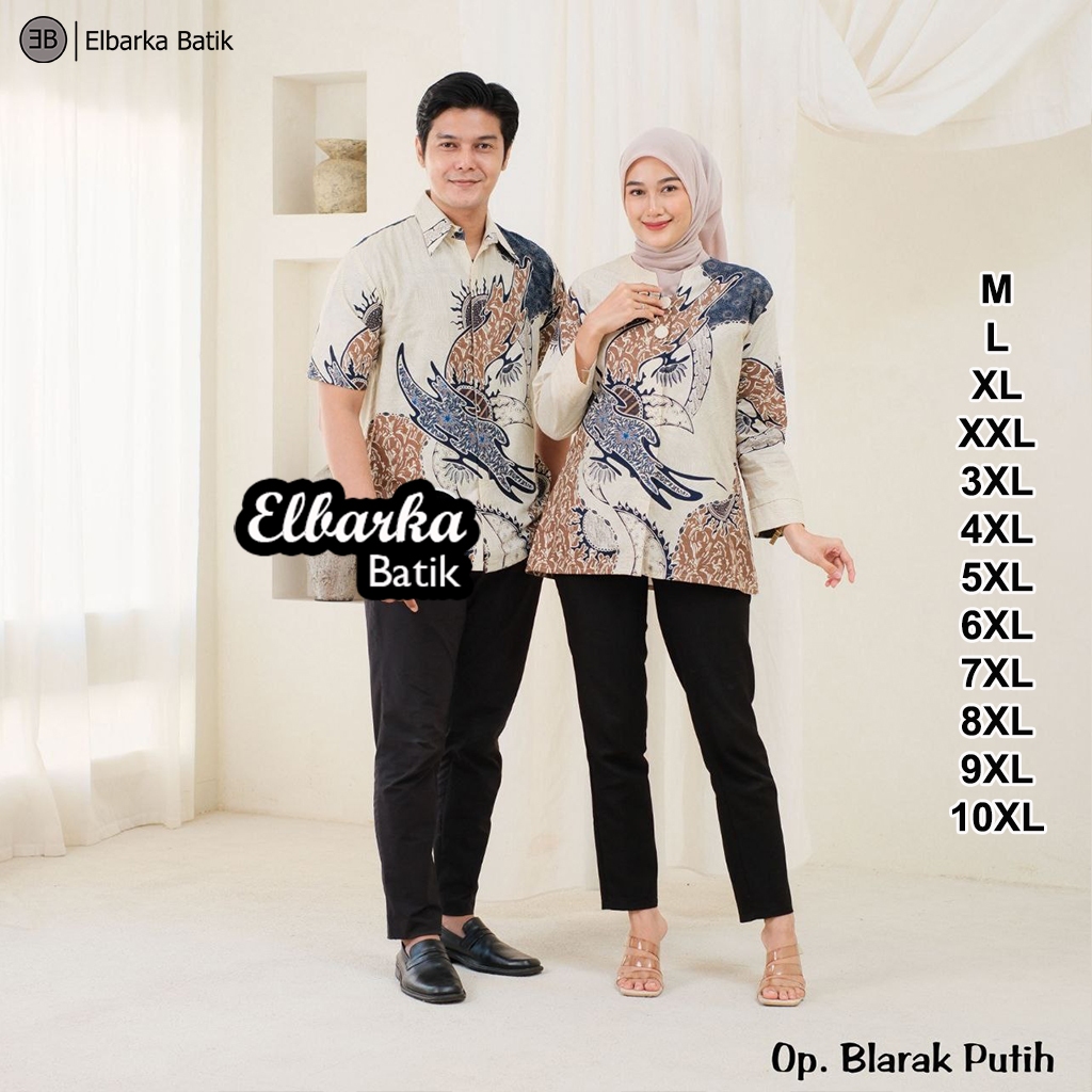Atasan Batik Couple Pria Wanita Jumbo Terbaru - Kemeja Lengan Panjang & Pendek - Blus Kancing Full K