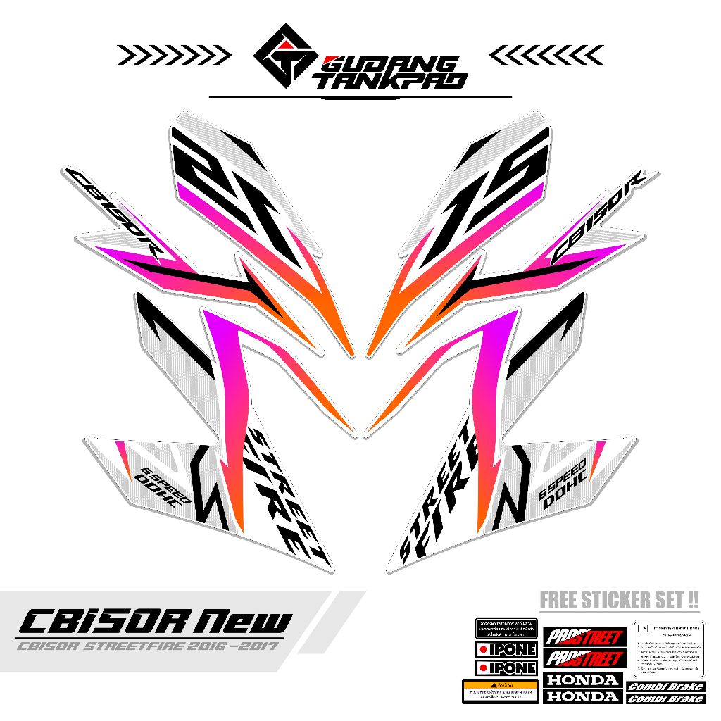 STIKER VARIASI HONDA CB150R NEW KODE 5  STRIPING DECAL HONDA CB15OR STRIPING VARIASI MOTOR CB150R NE