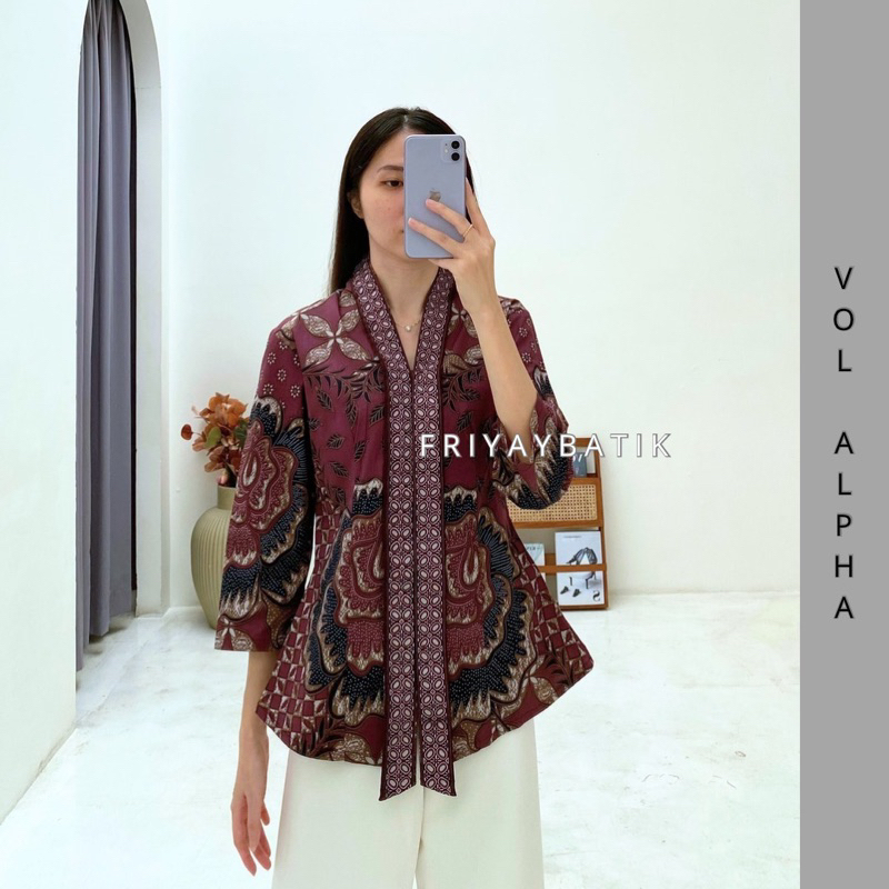 Qiny Slimfit Batik / Baju Atasan Batik Wanita