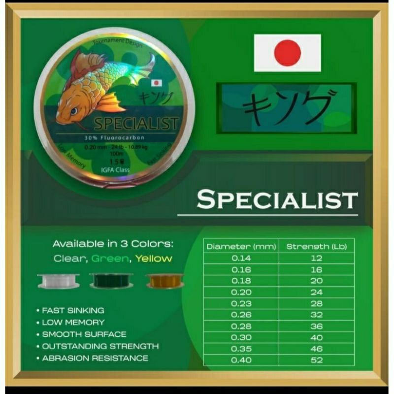 SENAR SPECIALIST 30% FLUOROCARBON IGFA CLASS