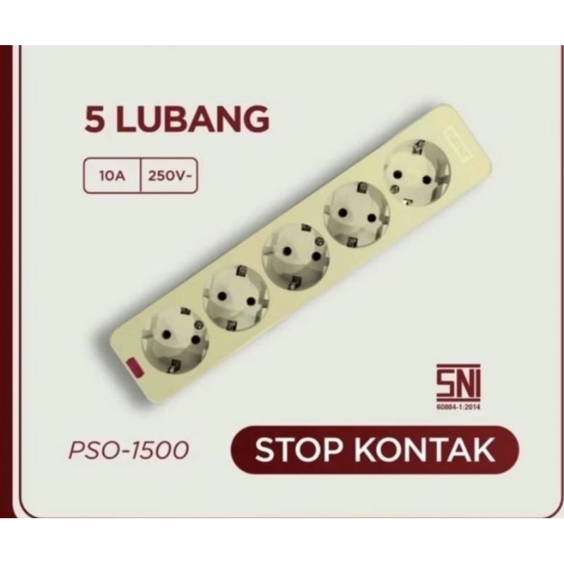 STOP KONTAK / TERMINAL TANPA KABEL 5 LOBANG / COLOKAN