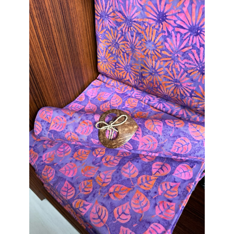 KAIN PANTAI BALI/Lilac/RAYON PREMIUM Batik SMOKE Cap Tradisional