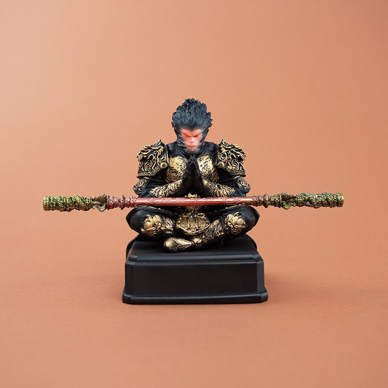 Patung Wukong Black Myth Craft Pajangan Toya Sakti