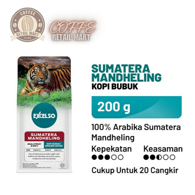 

Excelso Kopi Sumatera Mandheling Bubuk 200G