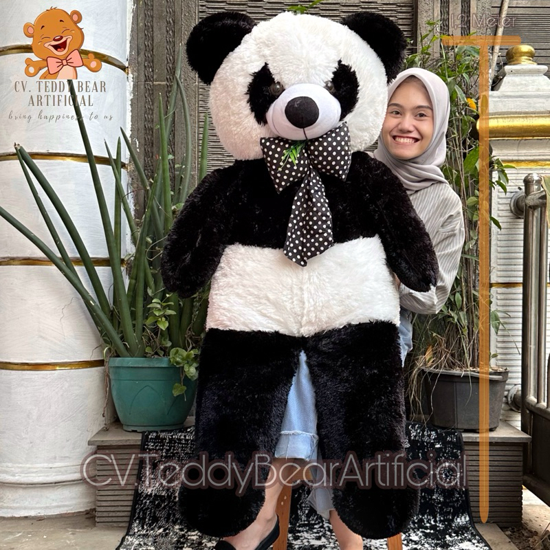 Boneka Teddy Bear Beruang Panda Hitam Putih Besar 1,2 Meter Super Jumbo Premium Hadiah Anak