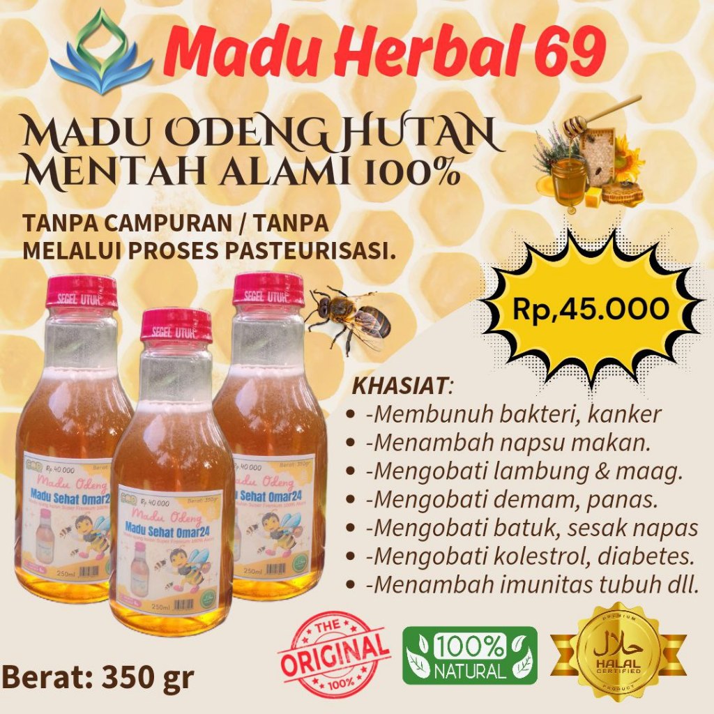 

PROMO: Madu Herbal69, Madu Asli Odeng Baduy Original 350gr, madu asli murni baduy