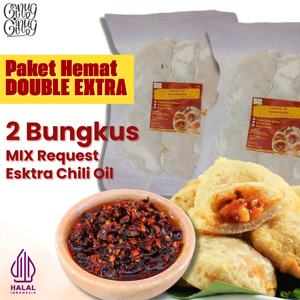 

Paket Hemat Mix Double Cireng Isi Extra Chili Oil Isi 2 Bungkus (Makanan/Frozen Food/Instan)