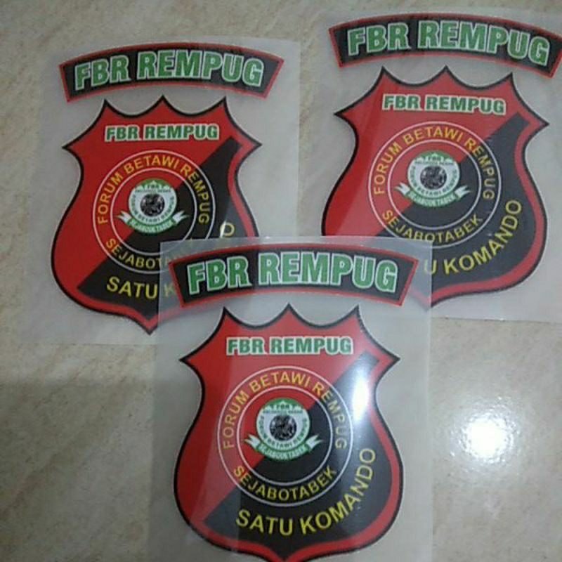 

DTF Sablon setrika stiker sablon kaos fbr rempug komando isi 3 pcs
