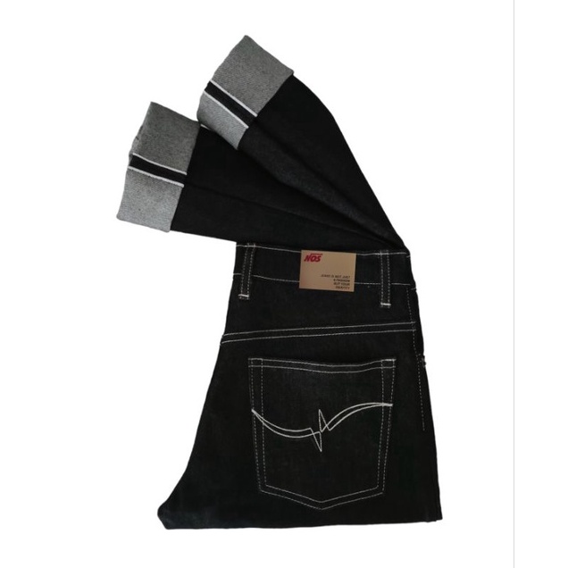 KODE Q1T celana selvedge  zullai denim balack 14 oz ready ukuran 26 sd 4