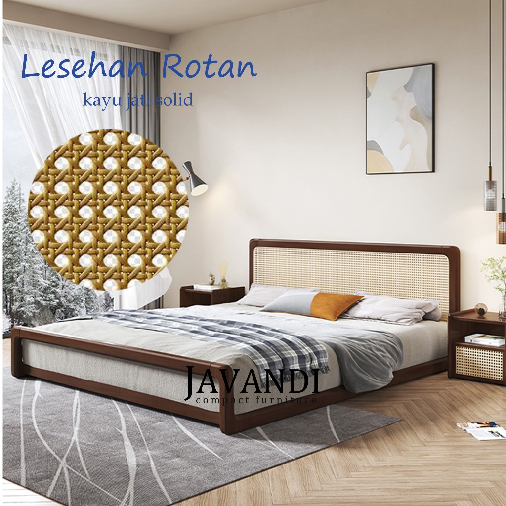 JAVANDI Divan Rotan Furniture Bed Dipan Tempat Tidur Kayu Divan Rotan Furniture Jepara