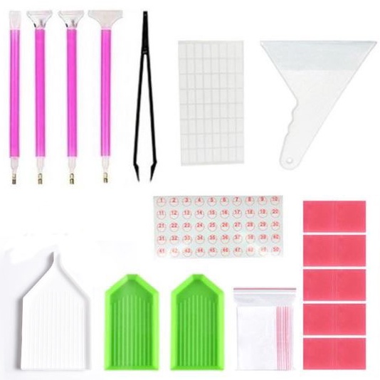 

Hadir Terbaru 5D DIY Diamond Painting Set Tool Kit Peralatan Alat Tray Pen Glue Accessories Tag Tweezer Pinset