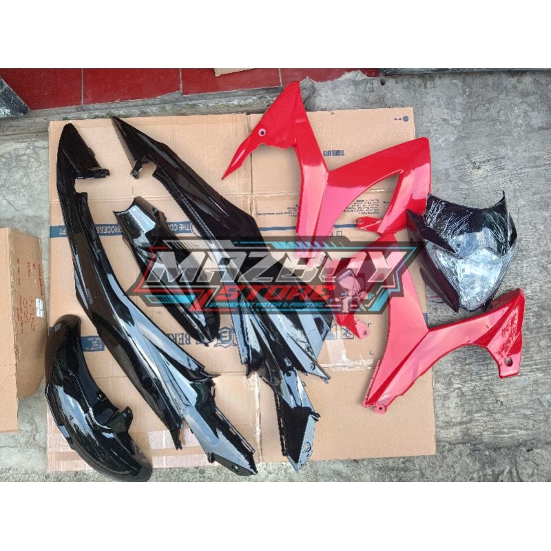 FULL HALUS SATRIA FU FACELIFT HITAM MERAH CABE - PAKET FULLSET BODY SATRIA FU FACELIFT MERAH HITAM -