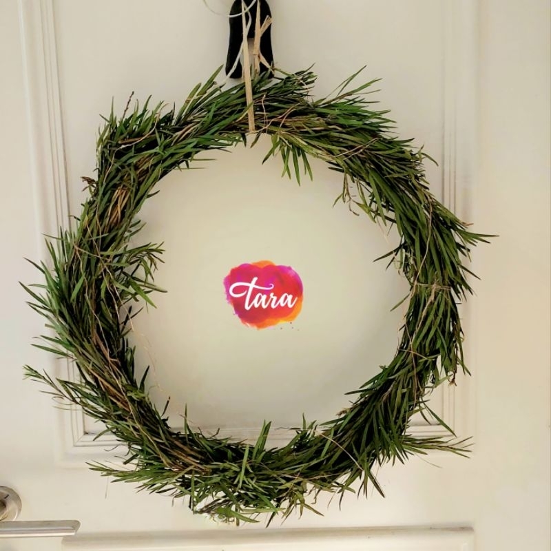 Krans Daun Minyak Kayu Putih Asli/ Home Made Fresh Eucalyptus Wreath/ Olive branch Wreath/ Evergreen