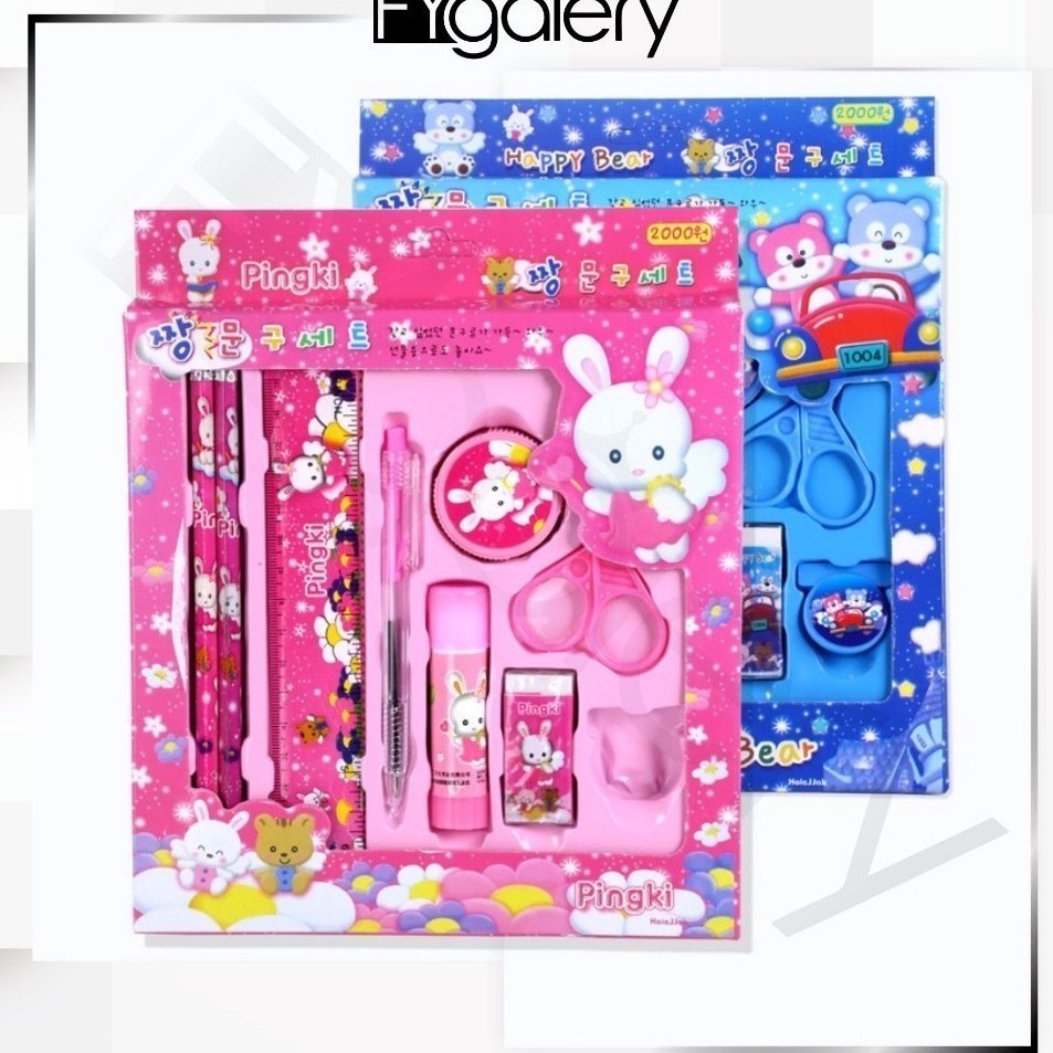 

Garansi Sampai FYGALERY Paket Set alat tulis stationery anak sekolah lengkap 9 in 1 penggaris penghapus pensil serutan untuk hadiah gift karakter lucu Y17