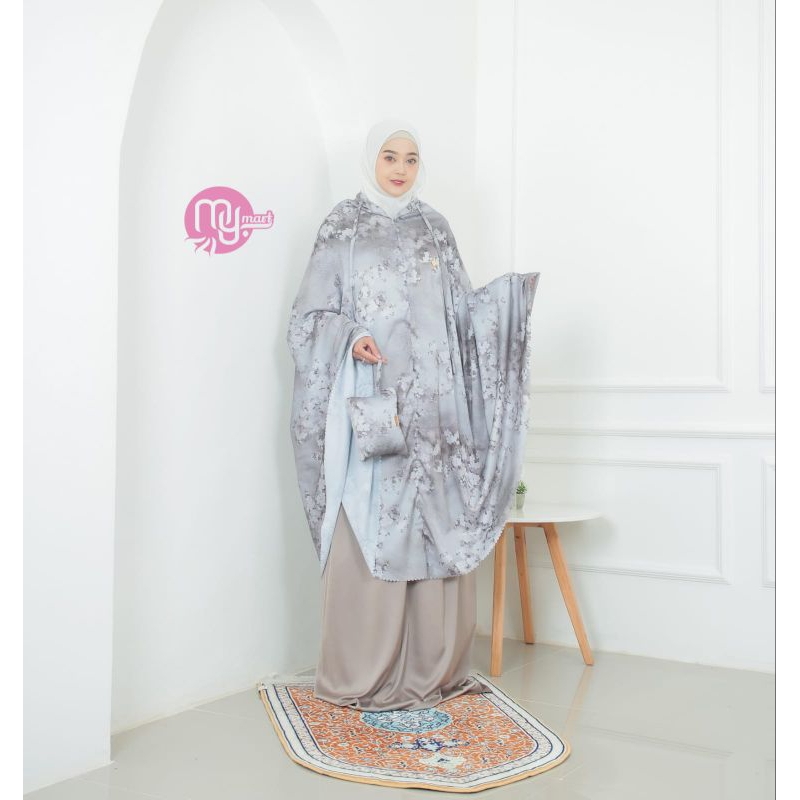 Mymart Mukenah Qathrunnada Flower Silk Laser Cut