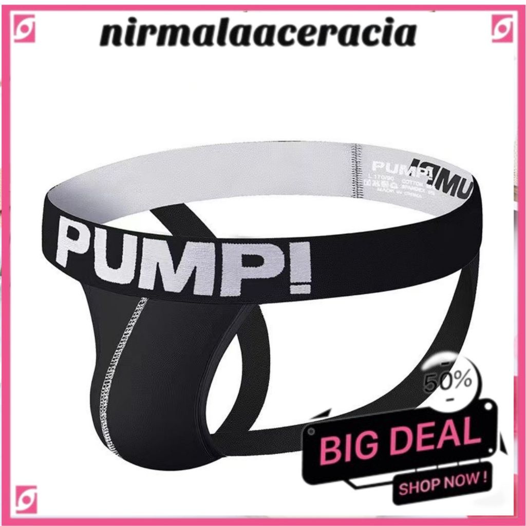 CELANA DALAM PRIA SEXY PUMP JOCSKTRAP MESH / CELANA DALAM JOCKSTRAP PUMP MESH HITAM PUTIH HIGH QUALI