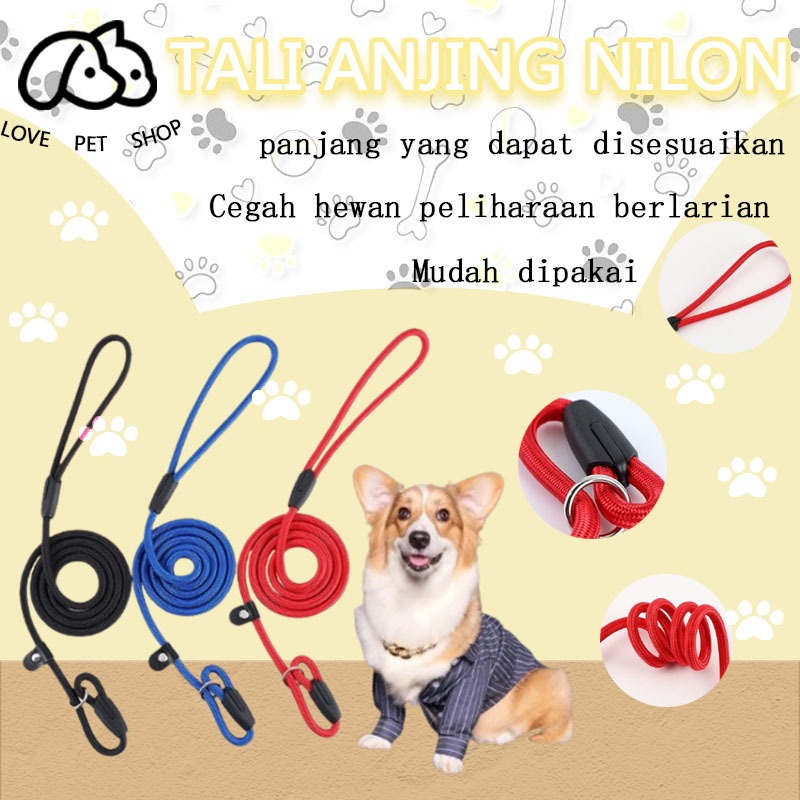 Tali Anjing, Tali Hewan Peliharaan Tahan Nilon, Tali Anjing Kuat Anti Pecah, Tali Anjing Sedang dan 