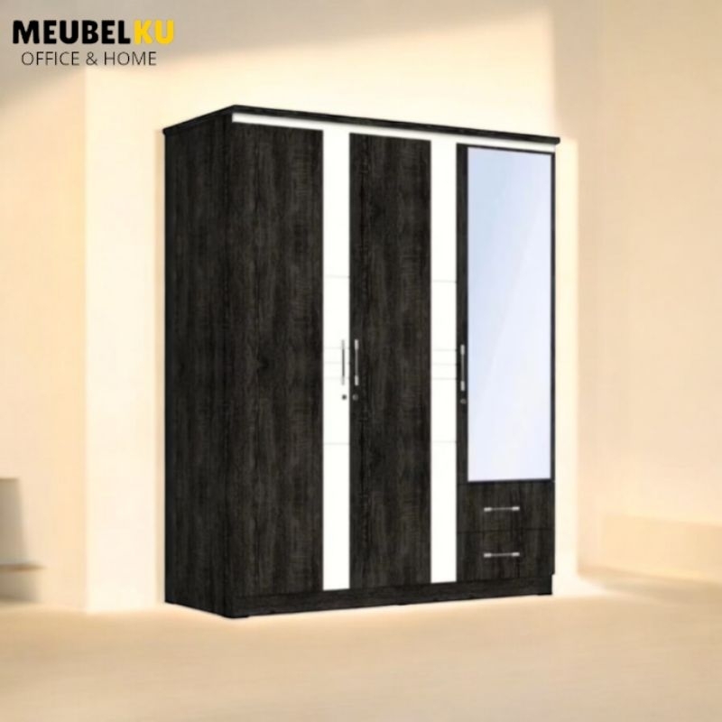 GRAVER Lemari Pakaian Lemari Baju Lemari 3 Pintu Murah