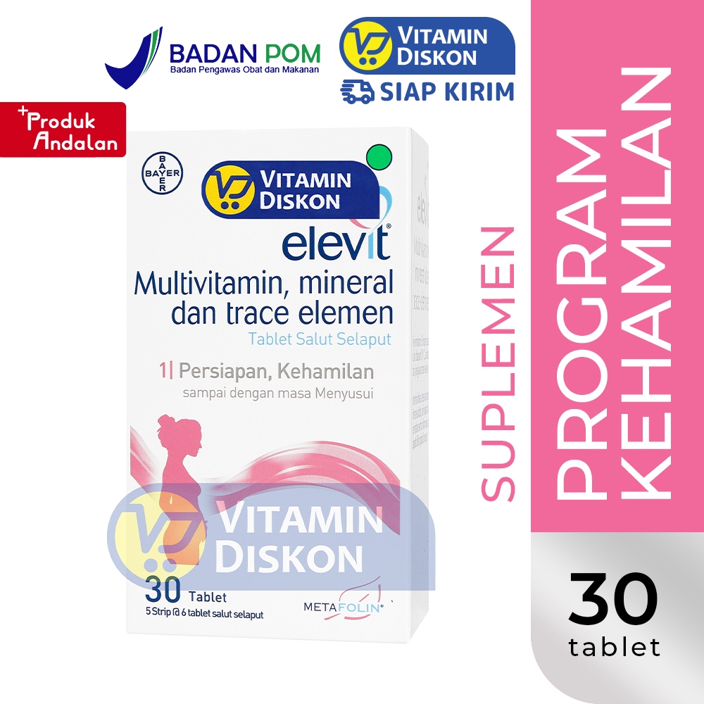 ELEVIT MULTIVITAMIN, MINERAL, TRACE ELEMEN DAN VITAMIN D3 1000 IU | PROMIL, ASAM FOLAT,  KEHAMILAN (