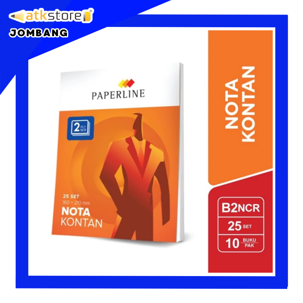 

PAPERLINE Nota Kontan NCR B2 160 x 210 mm 2 PLY 25 Lembar - Nota Pembayaran Besar Rangkap - ATJ