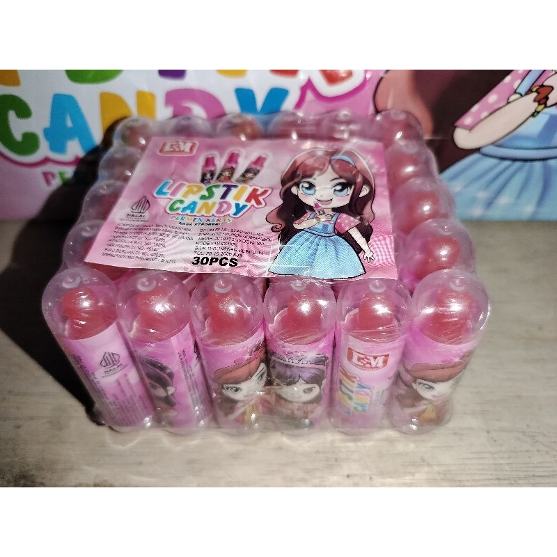 

30 PCS LIPSTIK CANDY STROBERY DSM