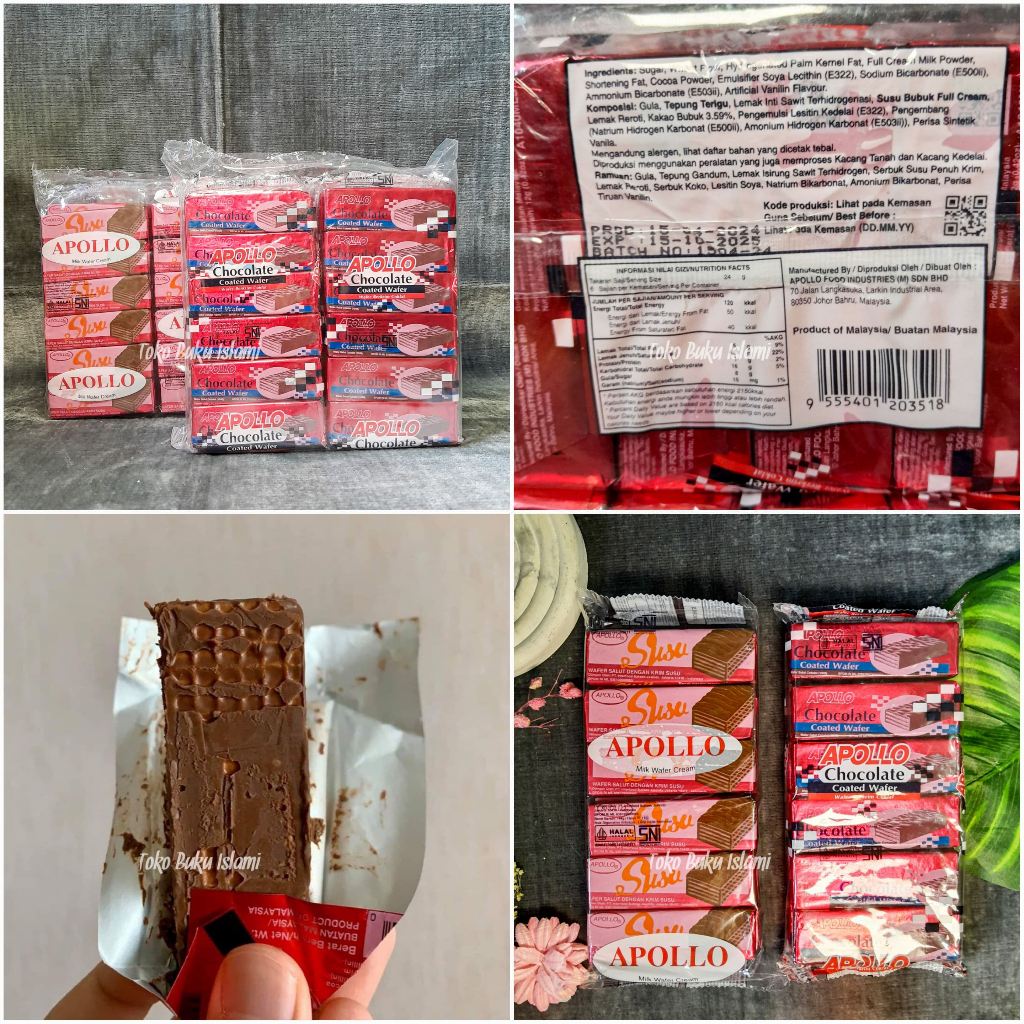 

APOLLO WAFFER isi 48pcs/ Apollo Biskuit Waffer Coklat Chocolate / Susu Milk