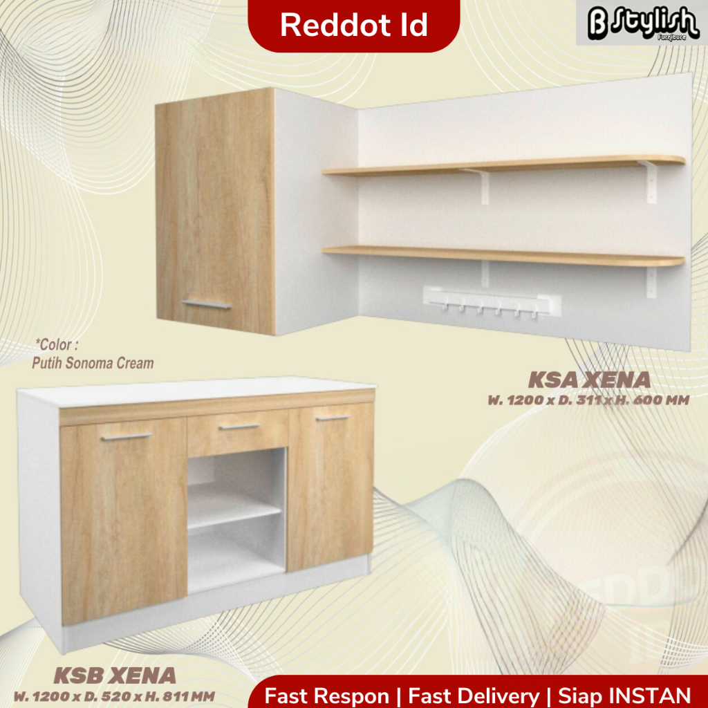 Kitchen Set Rak Dapur Bstylish Lemari Atas dan Bawah Ada Pilihan Warna