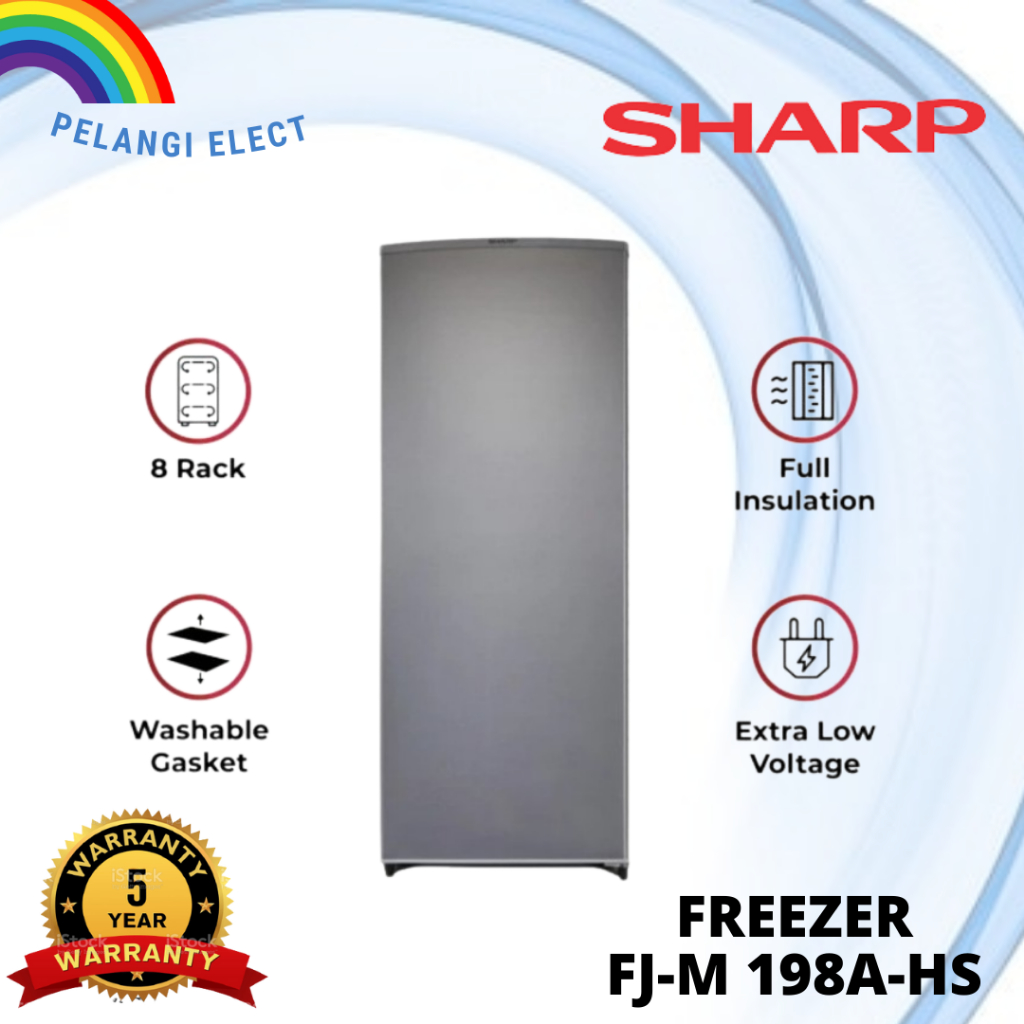 Sharp Freezer Es Batu 8 Rak FJM 195 / FJ-M195N-SS / FJM195 / FJM 195N