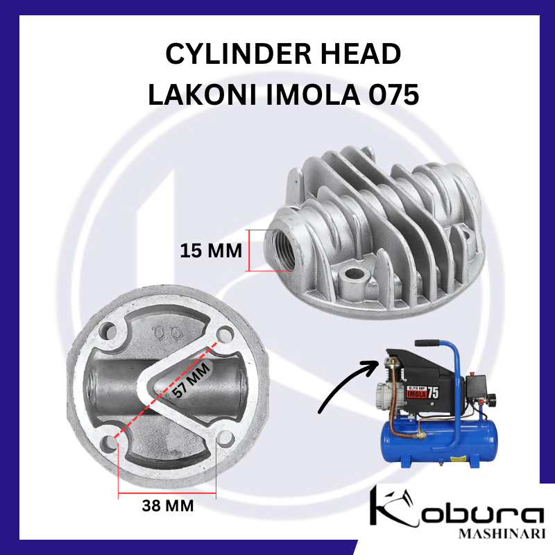 Cylinder Head Lakoni Imola 075 Kepala Silinder Aluminium Kompresor Angin Lakoni Imola atau Multipro