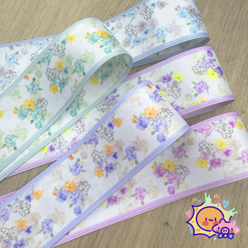 

BeadsBaby88 Pita Satin Printing Motif Bunga Cantik 3,8 cm/38mm (harga per yard) High Quality cocok untuk pita custom handmade, cepitan anak, pita lightstick korea , jepitan rambut, bando anak wanita, bross ala korea dan kerajinan lain