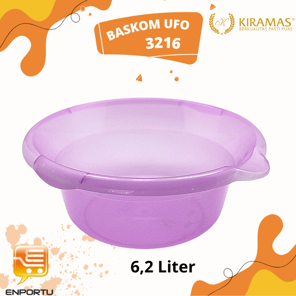 Kiramas Baskom UFO 6,2 Liter 3216 - Purple/Wadah Makanan Transparan