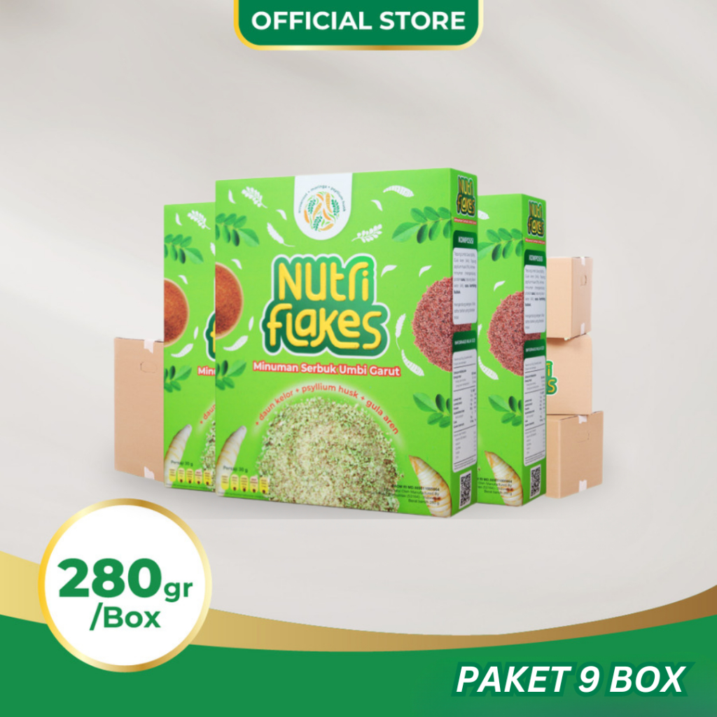 

Nutriflakes Sereal Umbi Garut Atasi Asam Lambung 9 Box