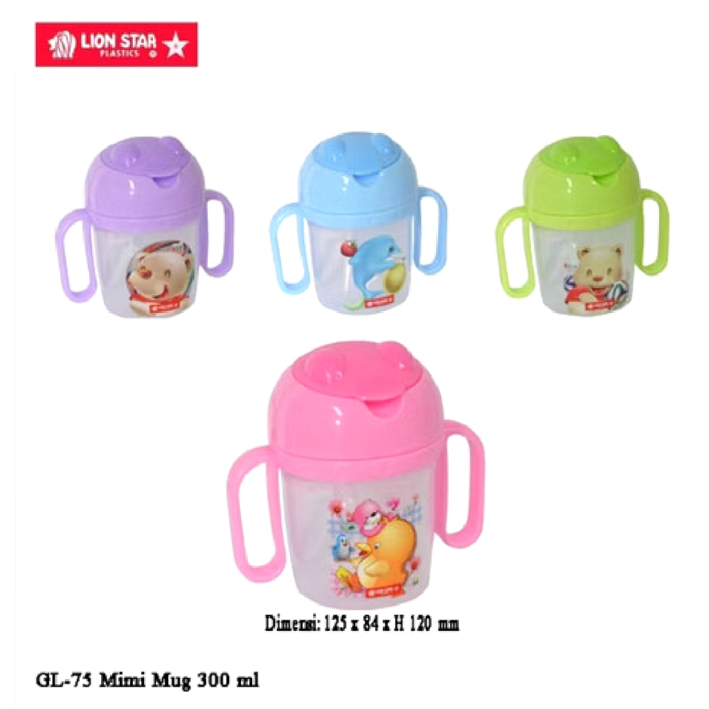 Botol Minum Anak Gelas Mug Sedotan 300 ml Lion Star Mimi / Botol Minum Bayi / Botol Minum Anak Sekol